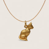 The Quiet Familiar – Bronze Cat Necklace