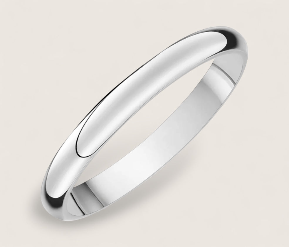 Argent Arc Ring – Sterling Silver Dome Band