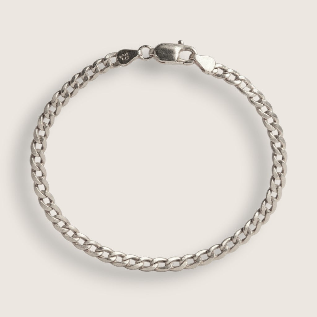 Argent Curb-Sterling Silver Bracelet