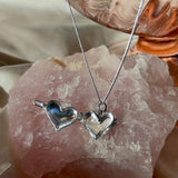 Hammered Heart Locket Necklace