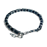 Steel & Gemstone Patterned Chain Bracelet