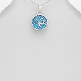 Round Turquoise Tree of Life Necklace