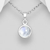 Round Moonstone Necklace 15mm