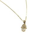 10KT Hamsa Necklace curb 18"