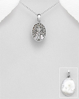 Oval Shell Tree of Life Necklace
