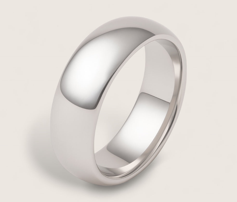 Argent Arc Ring – Sterling Silver Dome Band