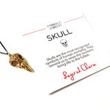 Textured Raven Skull Necklace