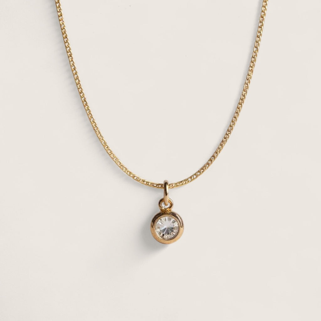 Bronze CZ Birthstone Necklace