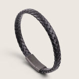 Flat Leather Braided Bracelet