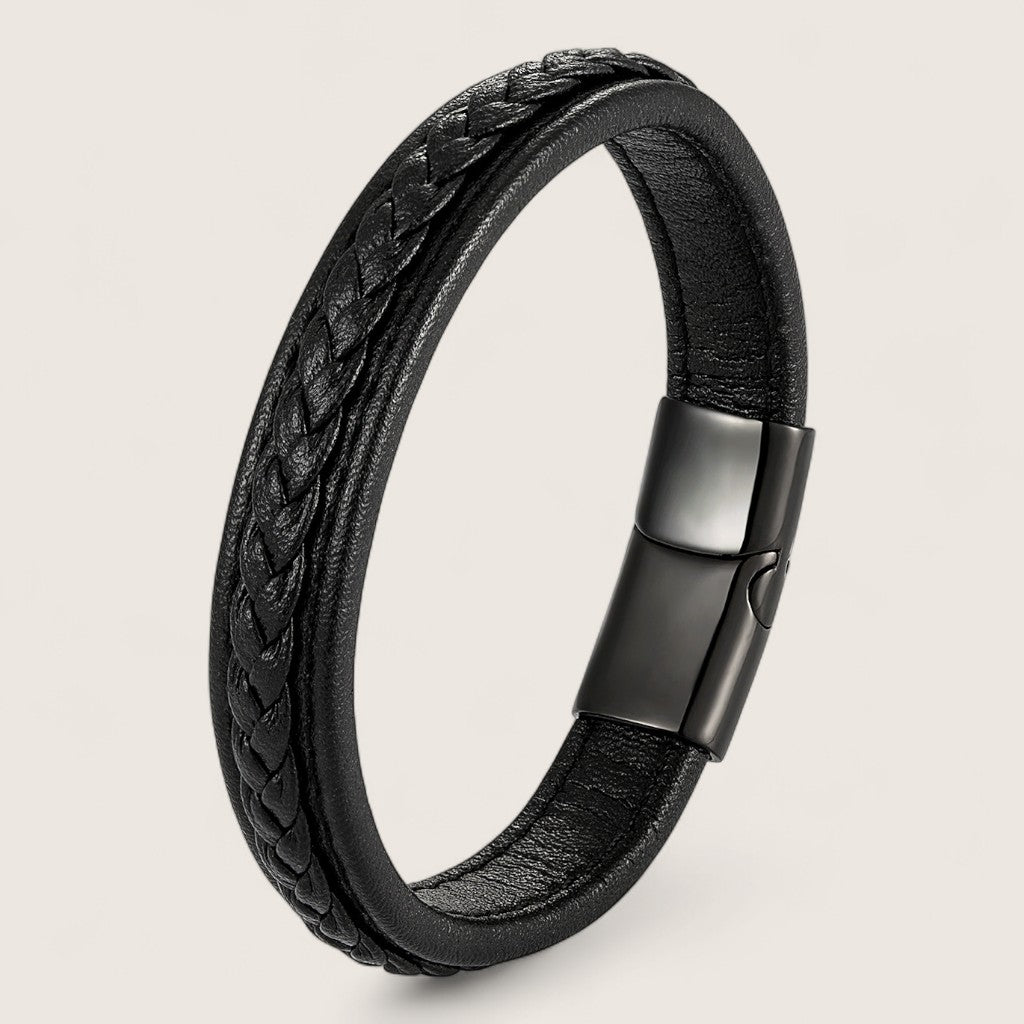 The Stratus Band – Braided Leather Bracelet
