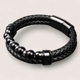 Pathfinder Leather & Stone Bracelet