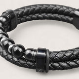 Pathfinder Leather & Stone Bracelet