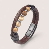 Pathfinder Leather & Stone Bracelet
