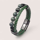 Pathfinder Leather & Stone Bracelet