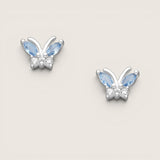 Color CZ Butterfly Earrings