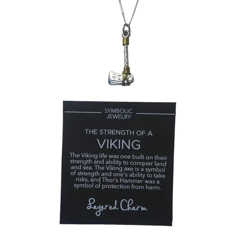 Two-Tone Viking Axe Necklace