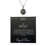 Wolf Head Oxidized Circle Necklace