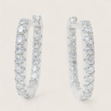 CZ Rectangular Huggie Earrings 1.5mm