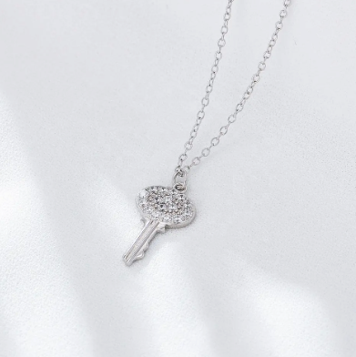 Realistic CZ Key Necklace