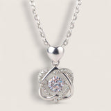 Dancing CZ Heart Necklace – Sterling Silver