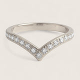 The Radiant Apex – Steel V-Shaped CZ Ring