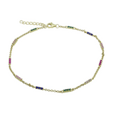 Colorful CZ Chain Anklet