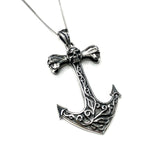 Triple Skull Anchor Necklace