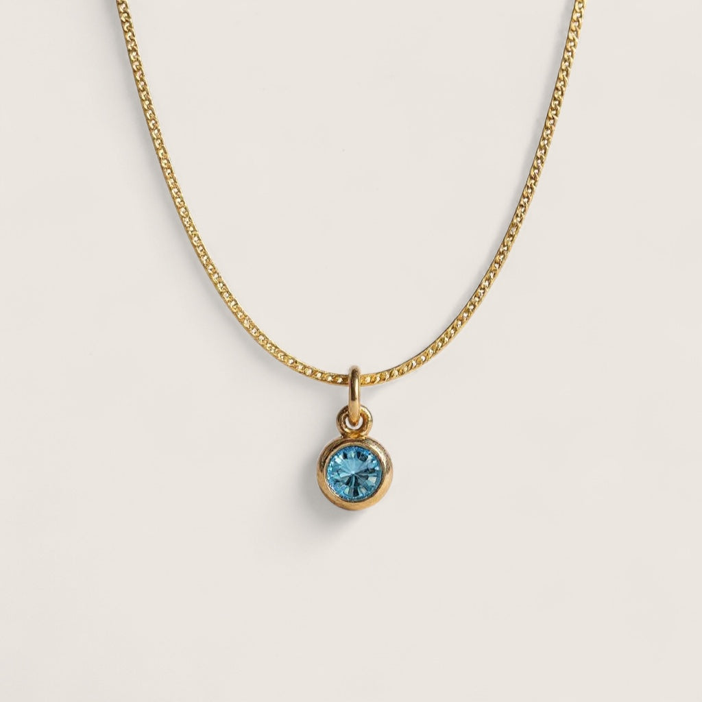 Bronze CZ Birthstone Necklace