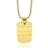Divot Textured Steel Dog Tag Necklace