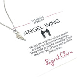 Tiny Outlined Angel Wing Necklace