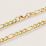 The Pulse -  Figaro Steel Chain Necklace