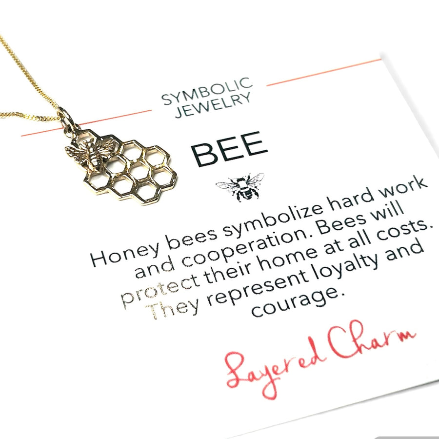 Honeycomb and Bee Necklace