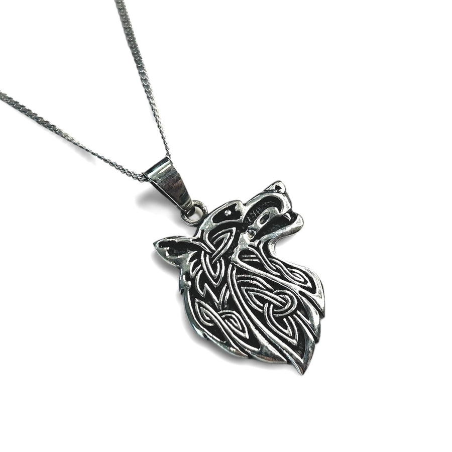 Abstract Wolf Head Necklace