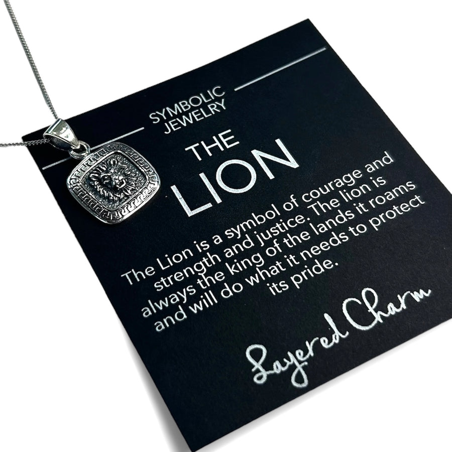 Square Lion Face Necklace