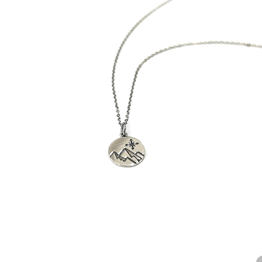 Mountain and Compass Necklace