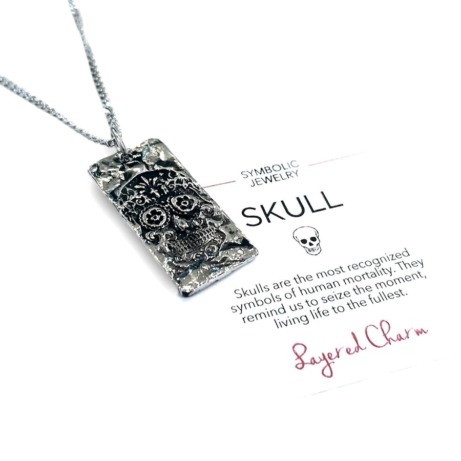 Steel Sugar Skull Necklace