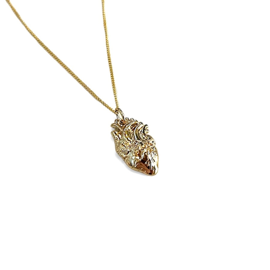 14KT Plated Anatomical Heart Necklace