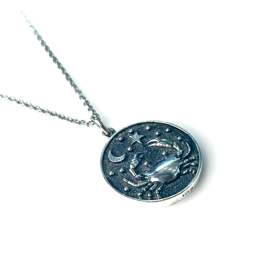 Cancer Double-Sided Coin Zodiac Necklace