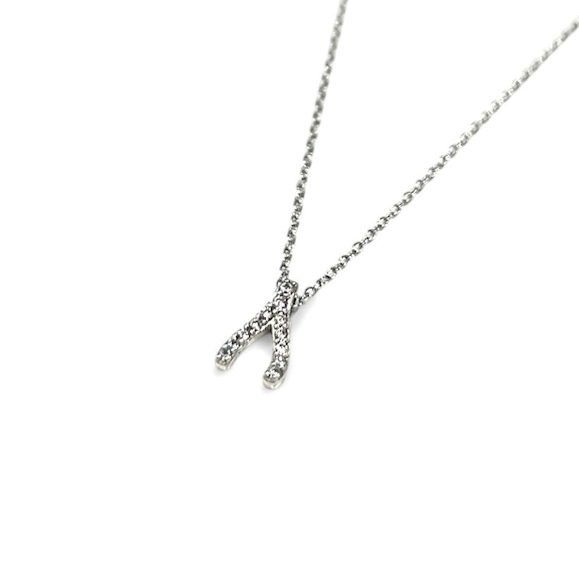 Small CZ Wishbone Necklace