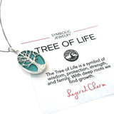 Oval Turquoise Tree of Life Necklace