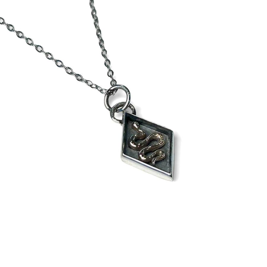 Diamond Shadow Box Snake Necklace