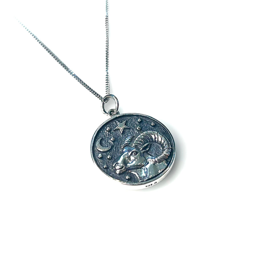 Aries Double-Sided Coin Zodiac Necklace