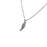 Small Oxidized Angel Wing Necklace
