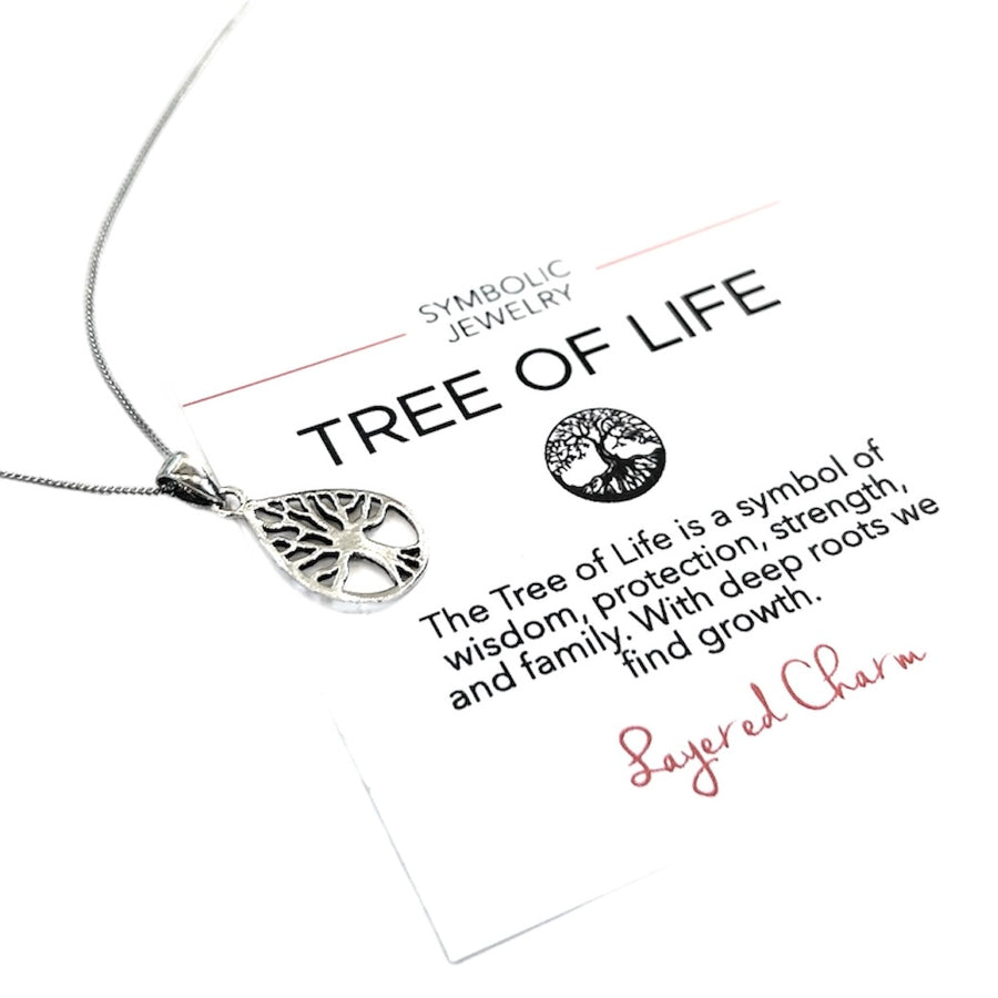 Teardrop Tree of Life Filigree Necklace