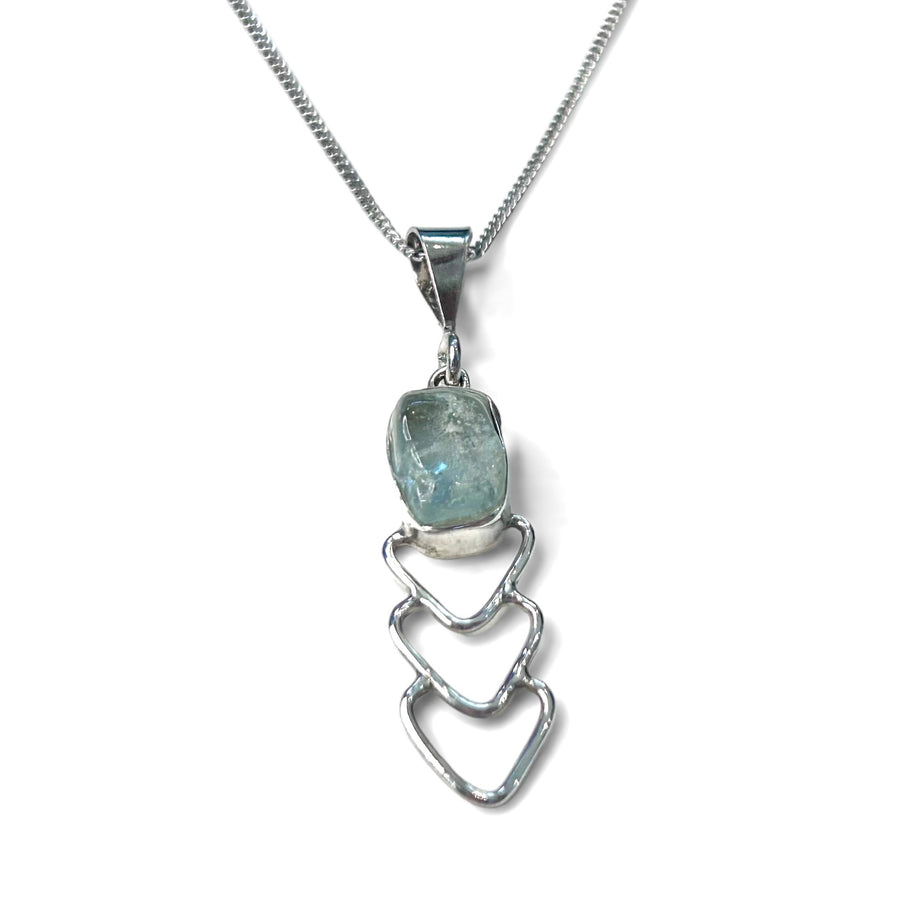 Aquamarine Arrow Shaped Necklace