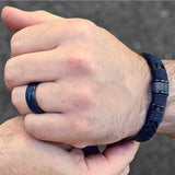 Double Braid Middle Accent Leather Bracelet