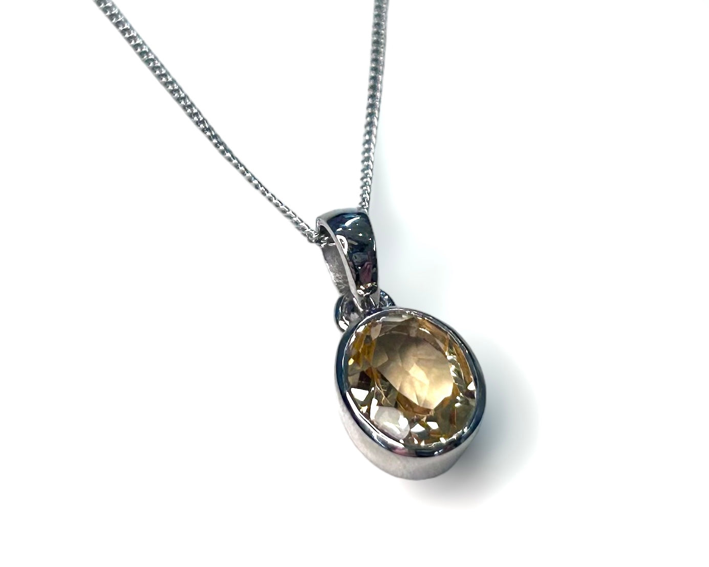 Bezel Citrine Necklace