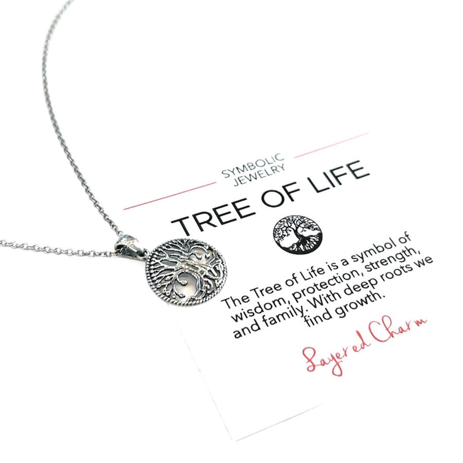 Oxidized Detailed Tree of Life Necklace