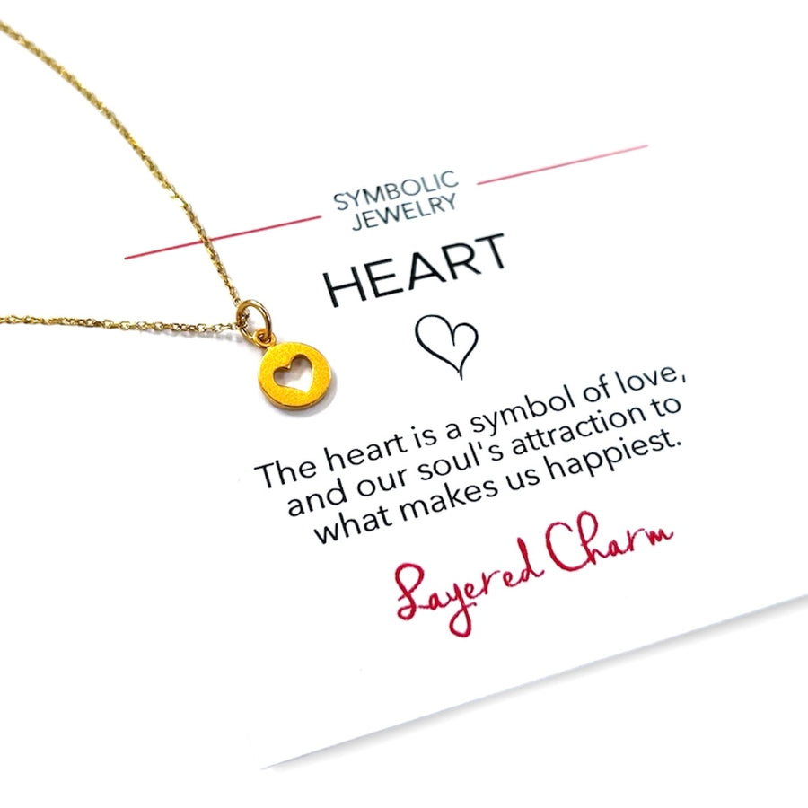 Circle Heart Cut out Necklace