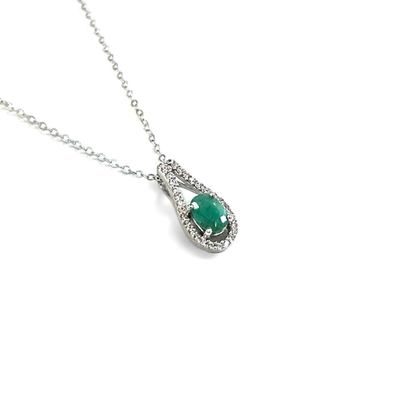 Semi-Precious CZ Slider Necklace